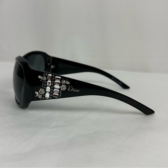 Dior Limited Swarovski Crystals Black Acetone Tinted Oversized Sunglasses - Picture 6 of 11